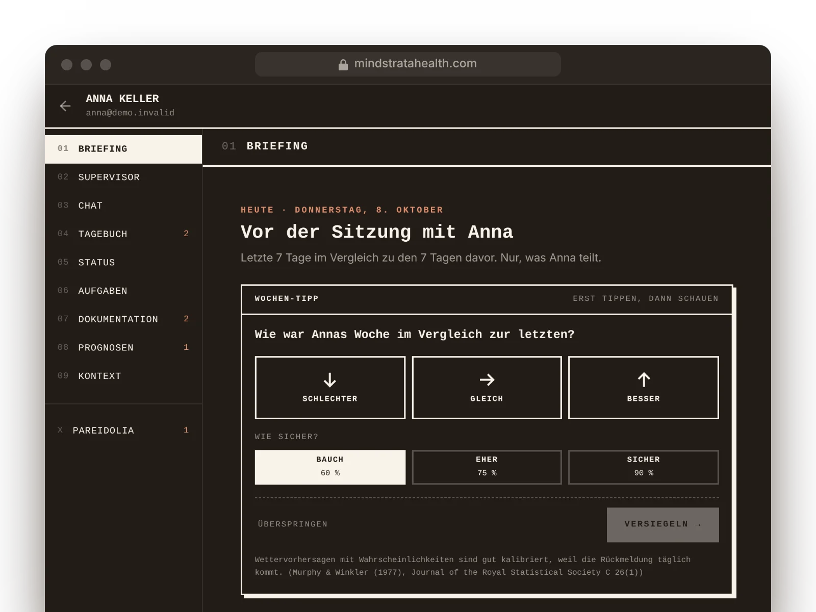 BRIEFING: Ansicht in Mindstrata