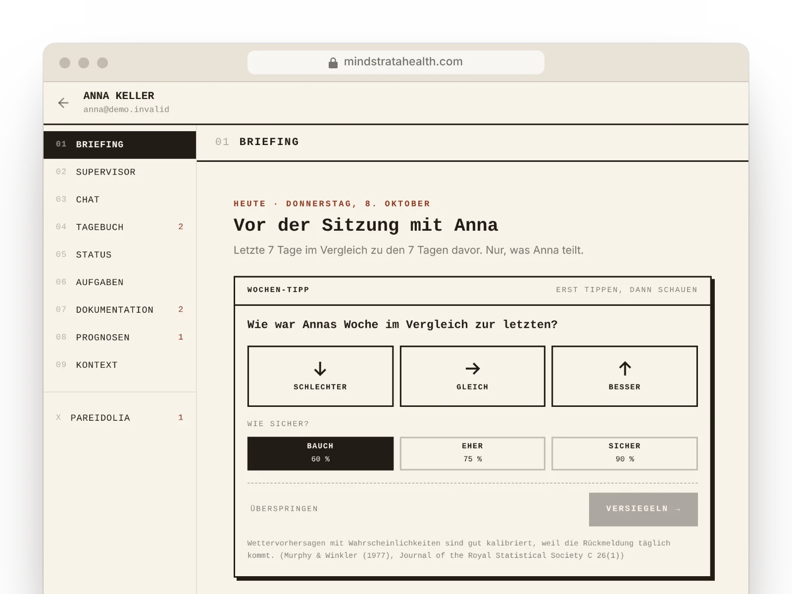 BRIEFING: Ansicht in Mindstrata